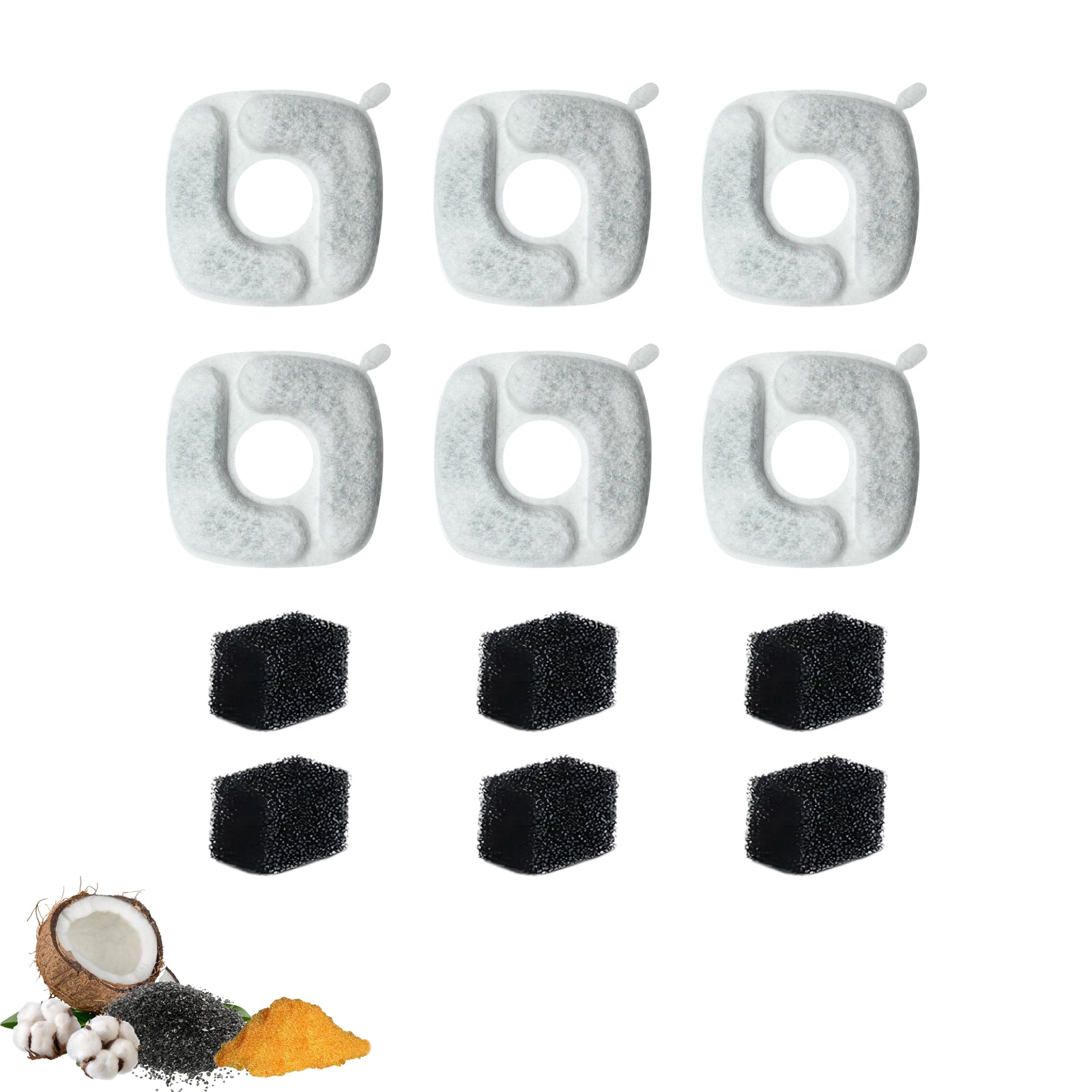 Nispira Cat Water Fountain Filters for Veken 67oz, 95oz & 135oz Pet Fountain – Activated Carbon Replacement Filters