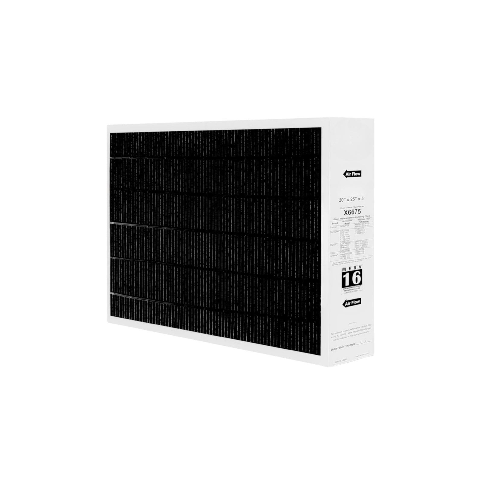 Nispira X6675 20X25X5 Furnace Filter Replacement Compatible with Lennox X6675 HCC20-28 Healthy Climate Clean Carbon AC HVAC System HCF20-16 MERV 16