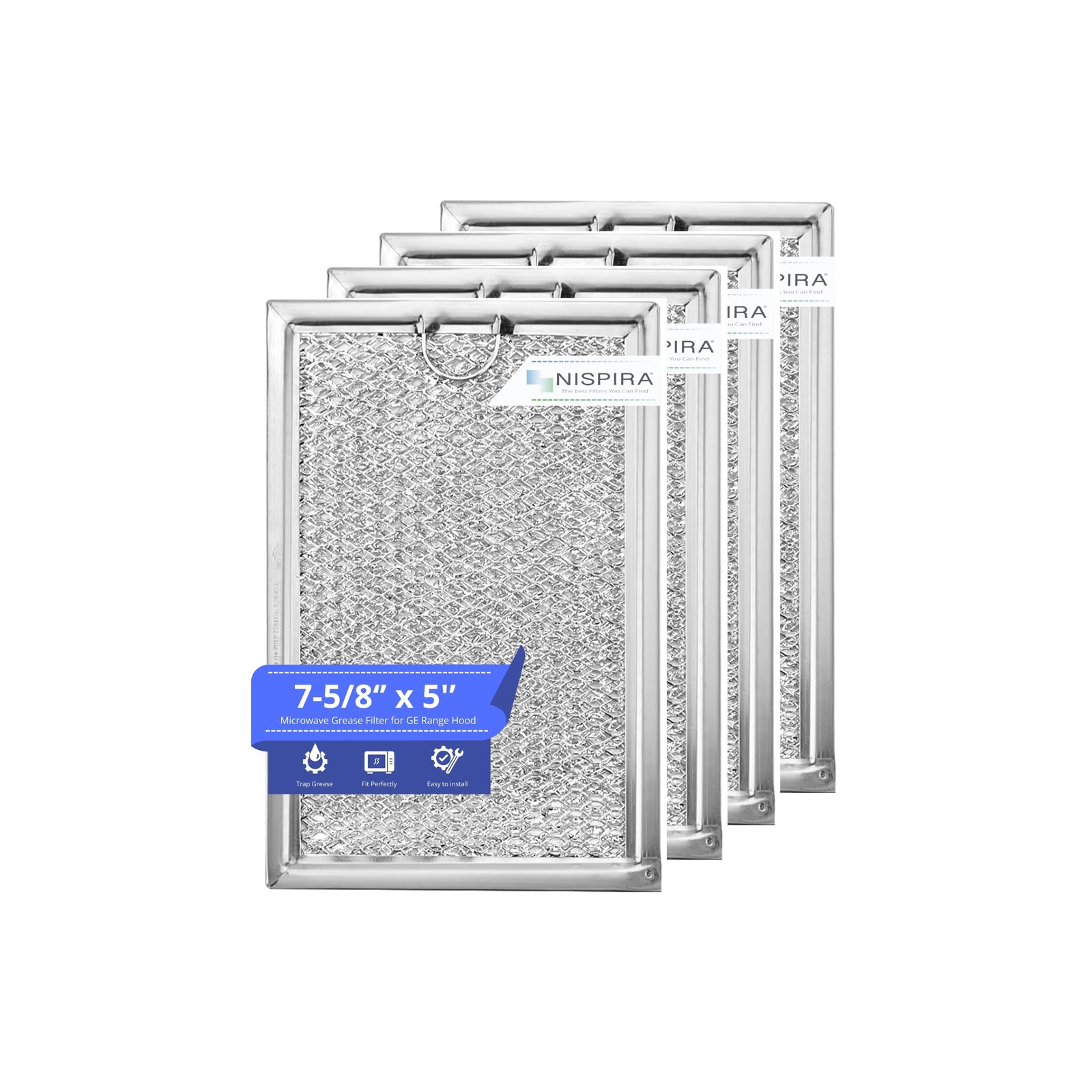 Nispira Air Grease Filters Replace GE, LG microwave range hood WB06X10309 5230W1A012E